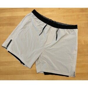 Rhone Lined Shorts Mako Tech Men's 2XL Grey Black Gym Running Workout